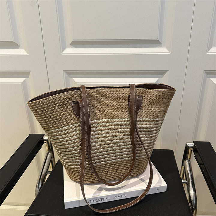 Stylish Straw Beach Tote Bag Bowlift