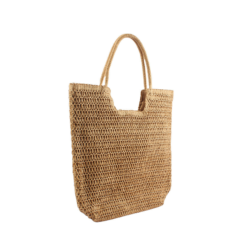 Handbag Made From Handwoven Natural Material With Large Carrying Handles Bowlift