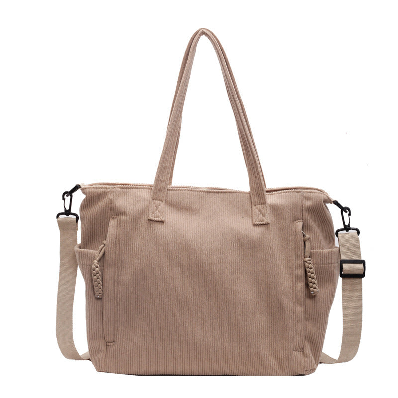 Multi-Pocket Canvas Tote Bag Bowlift