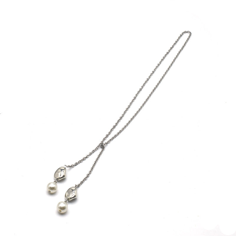 Elegant Layered Pearl Pendant Necklace Bowlift