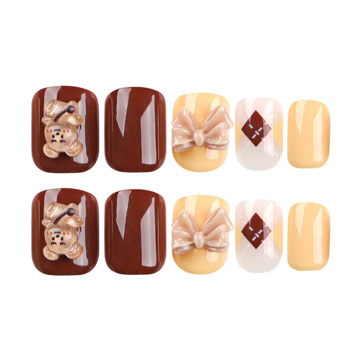 Artful nail extensions in modern design with flower accents Bowlift