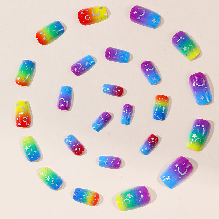 Cosmic Gradient Nail Art Extensions Bowlift
