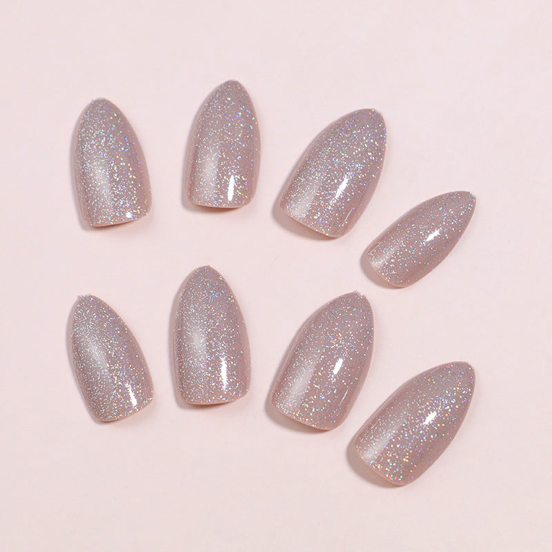 Premium Glittering Almond-Shaped Press-On Nails Bowlift