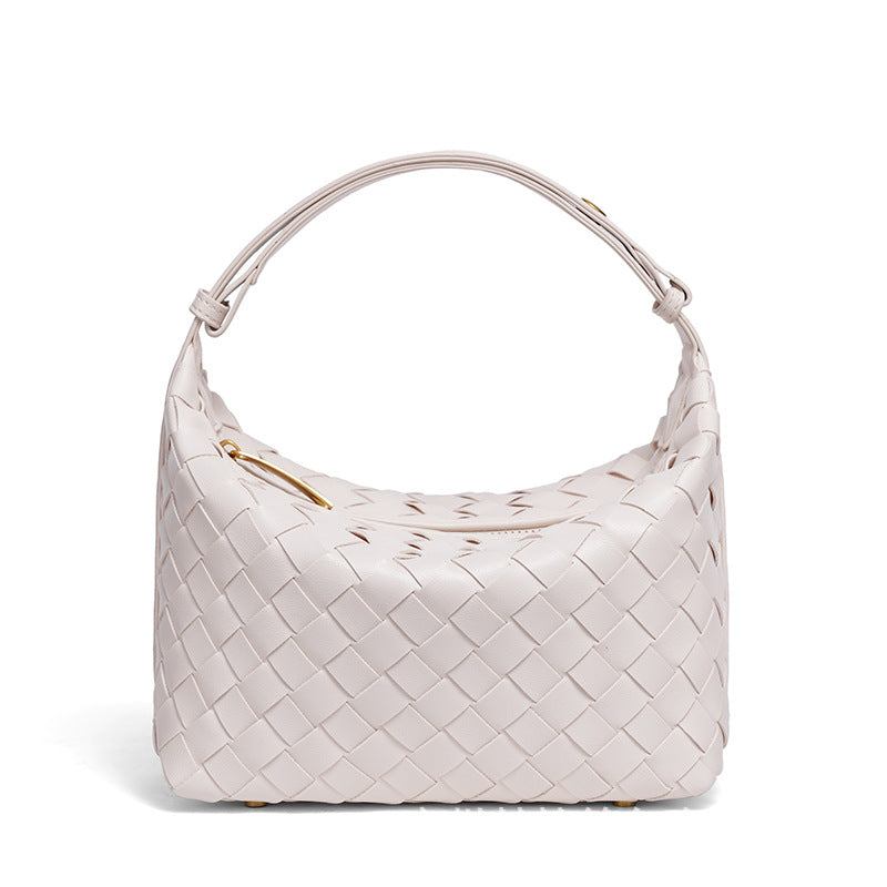Woven Leather Handbag Bowlift