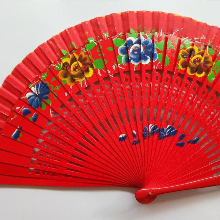 Women's Fan with Colorful Floral Design Bowlift