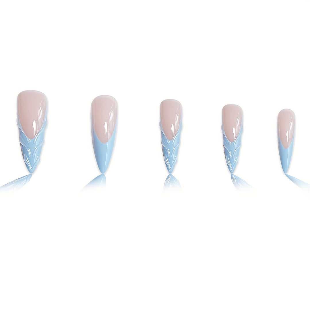 Artistic Leaf Design Press-On Nails Bowlift