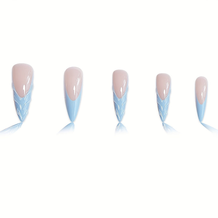 Artistic Leaf Design Press-On Nails Bowlift