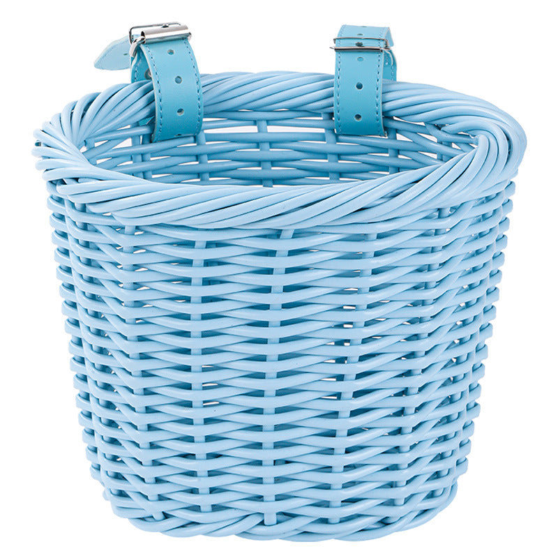 Woven Storage Basket with Adjustable Leather Straps Bowlift