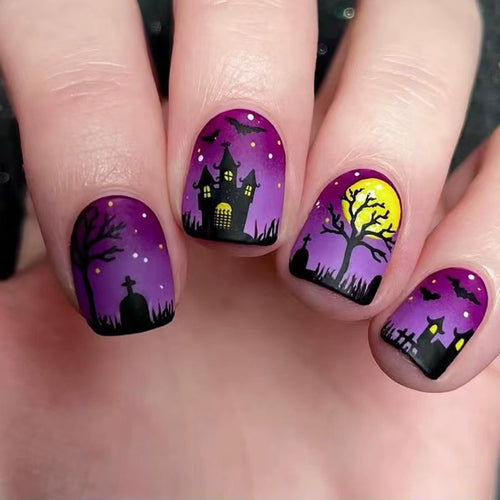 Artistic Halloween Scene Nail Art Bowlift