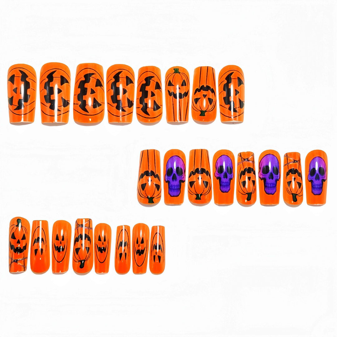 Halloween artificial nails with vibrant spooky design Bowlift