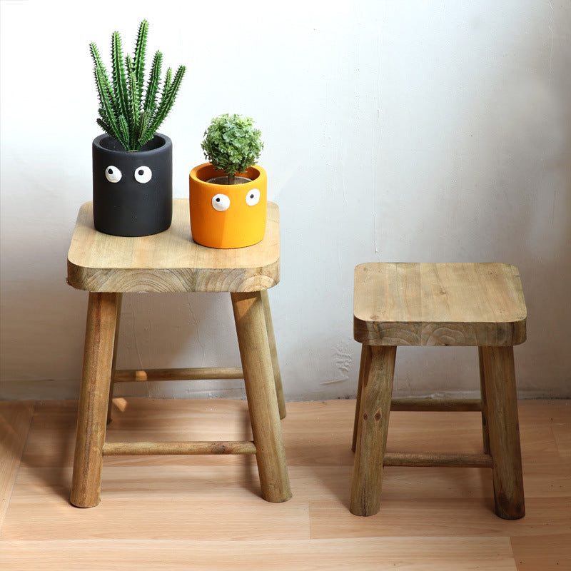 Handcrafted wooden stool Bowlift