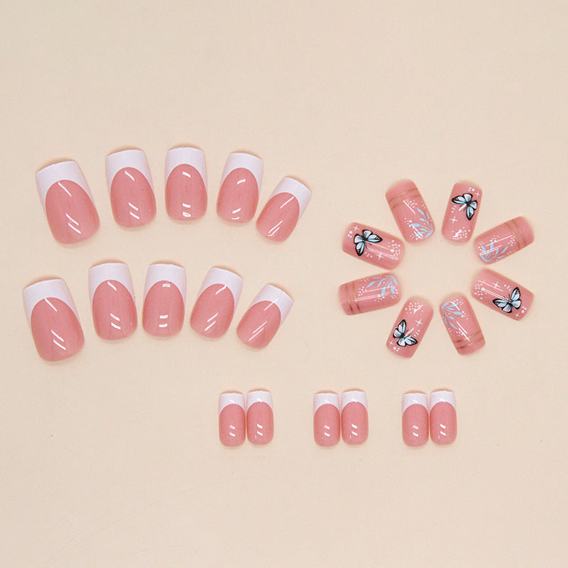 Decorative Butterfly Design Press-On Nails Bowlift