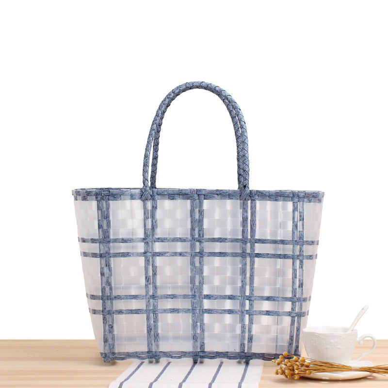 Stylish Transparent Shopping Bag Made of Woven Material Bowlift
