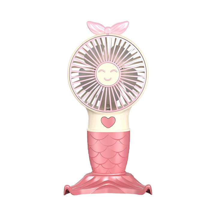Portable Mermaid-Themed Handheld Fan Bowlift
