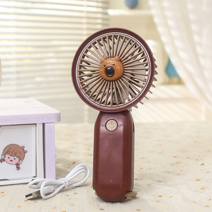 Women's Portable Hand Fan in Cute Bear Design Bowlift