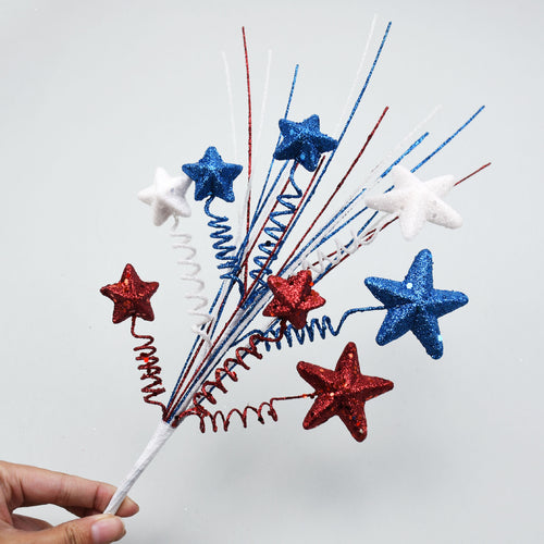 Unisex decorative glimmer star and spiral branch garden stake Bowlift