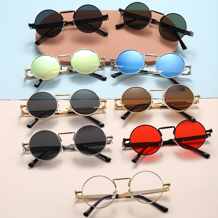 Women's fashionable round sunglasses with precise metal frame Bowlift