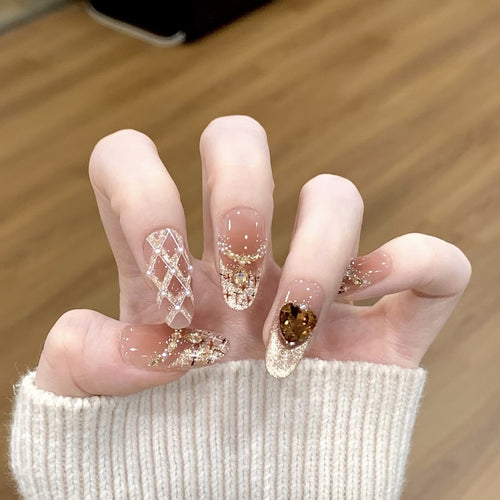 Artistic Decorative Press-On Nail Set Bowlift
