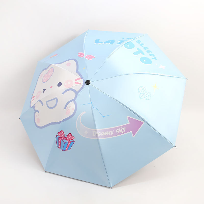Women Folding Umbrella with Cute Animal Design Bowlift