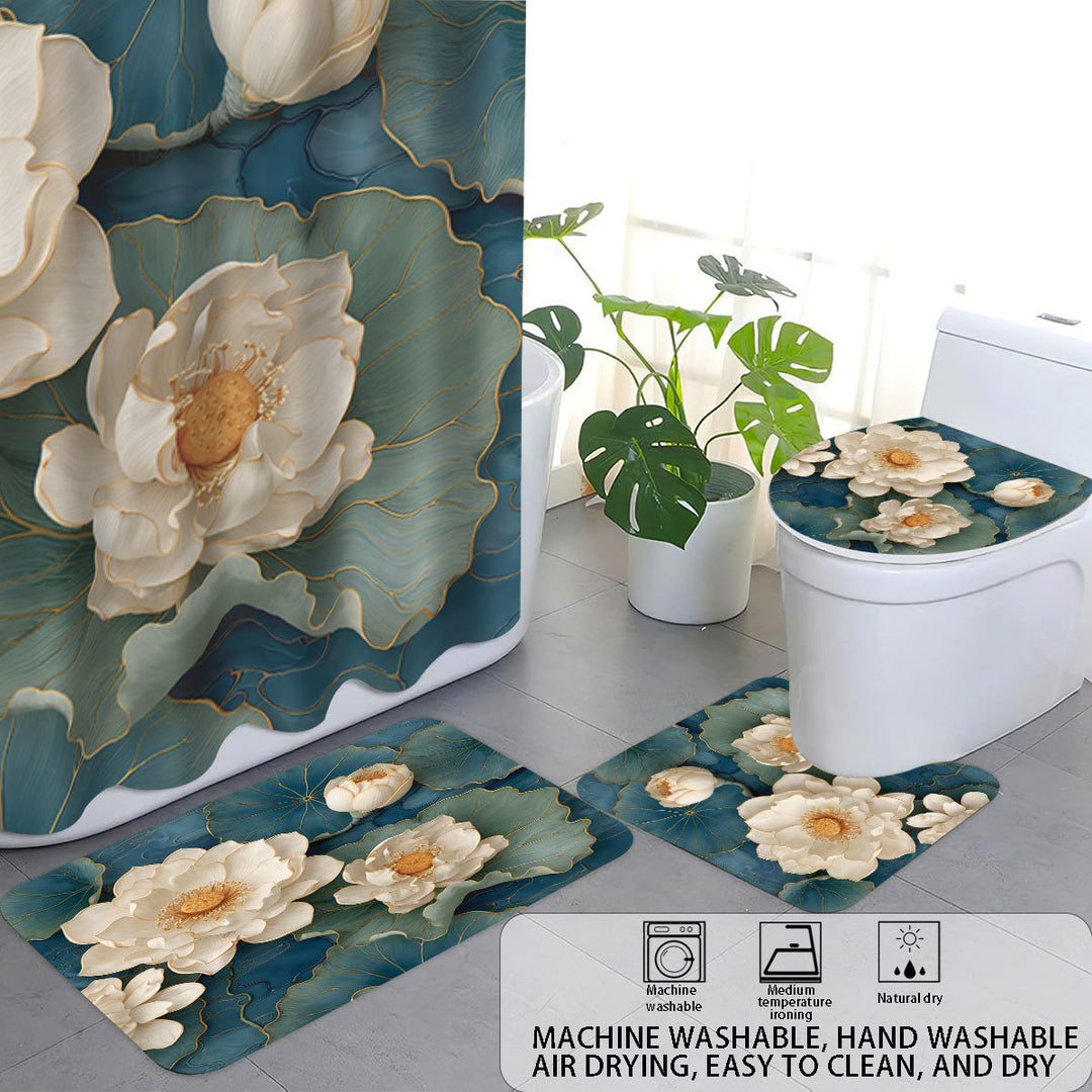 High-Definition Leopard-Themed Four-Piece Bathroom Set Bowlift