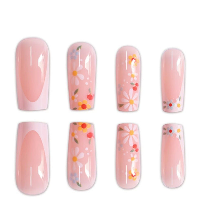 Floral Acrylic Nail Art Bowlift