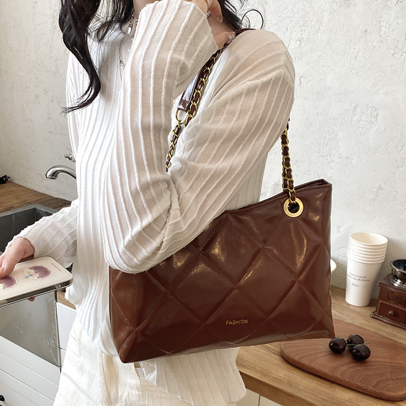Quilted Faux Leather Tote Bag Bowlift