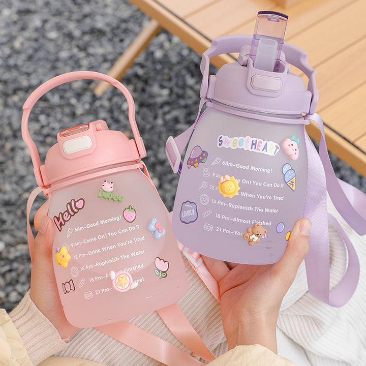 Women’s large water bottle with motivating time display Bowlift