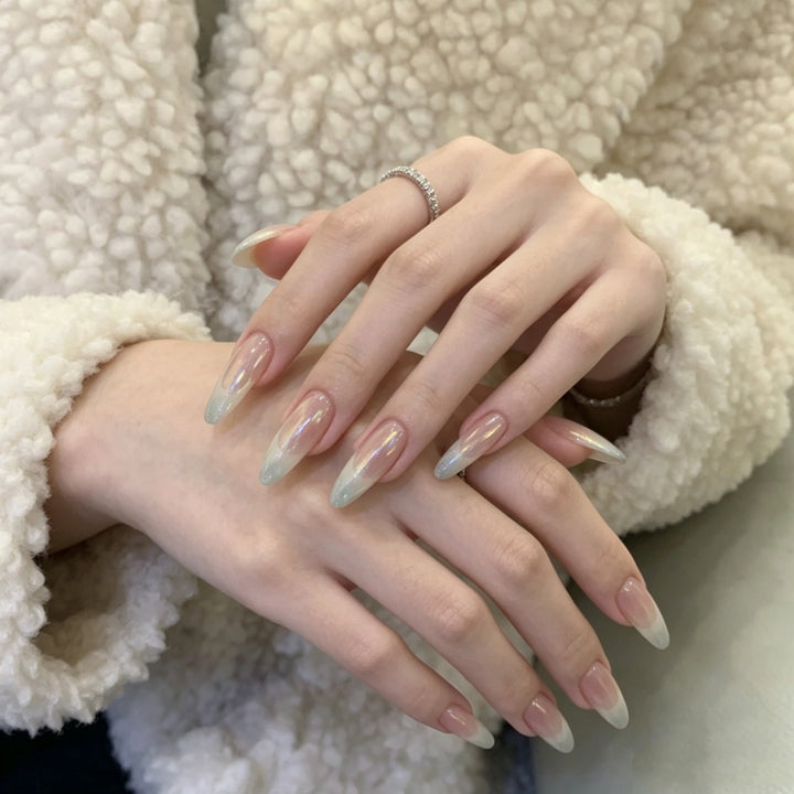 Glamorous Artificial Nails In Modern Ombre Design Bowlift