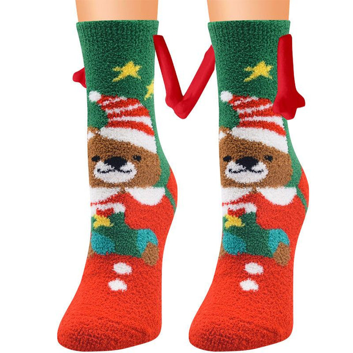 BowLift | Christmas Supplies Coral Fleece Tube Socks Warm Slipper Bed Socks Winter Soft Warm Slipper