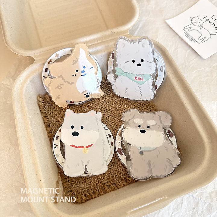 Magnetic smartphone holder in cute dog design Bowlift