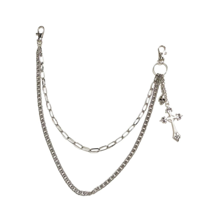 Fashionable chain belt with cross pendant Bowlift