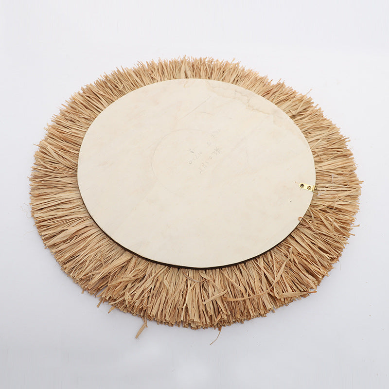 Decorative wall mirror with natural rattan frame Bowlift