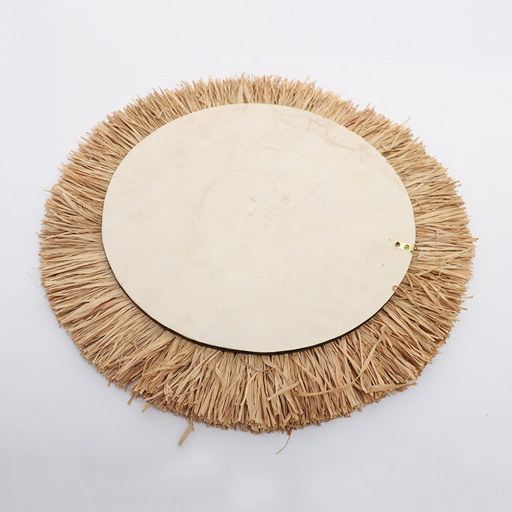 Decorative wall mirror with natural rattan frame Bowlift