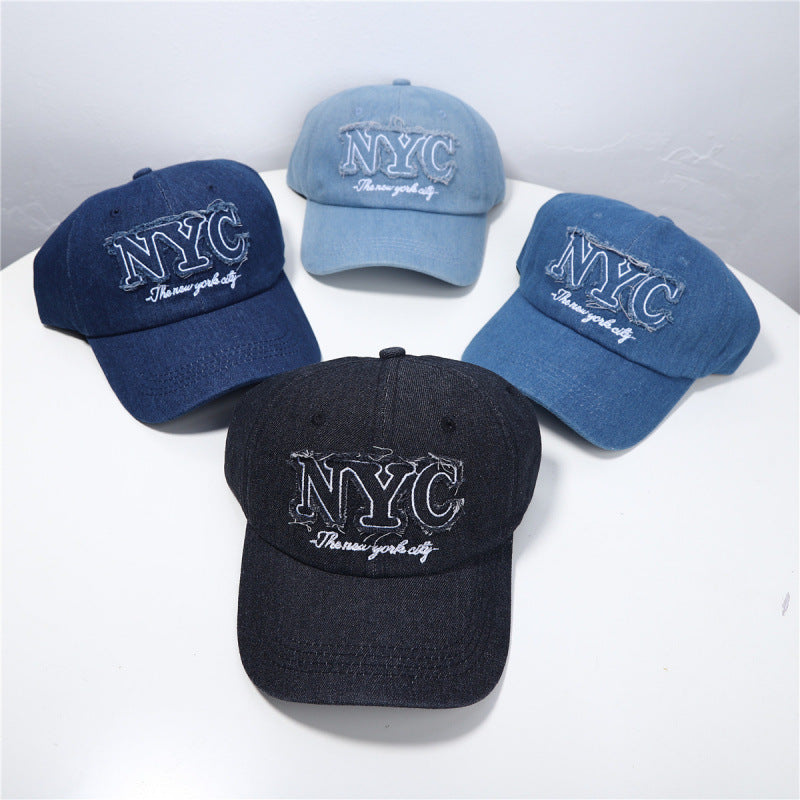 Women's Distressed Denim Baseball Cap Bowlift 1784084140