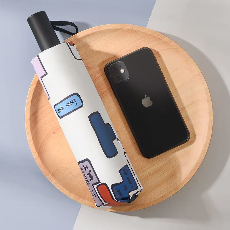 Women's Foldable Umbrella with Unique Graphic Design Bowlift