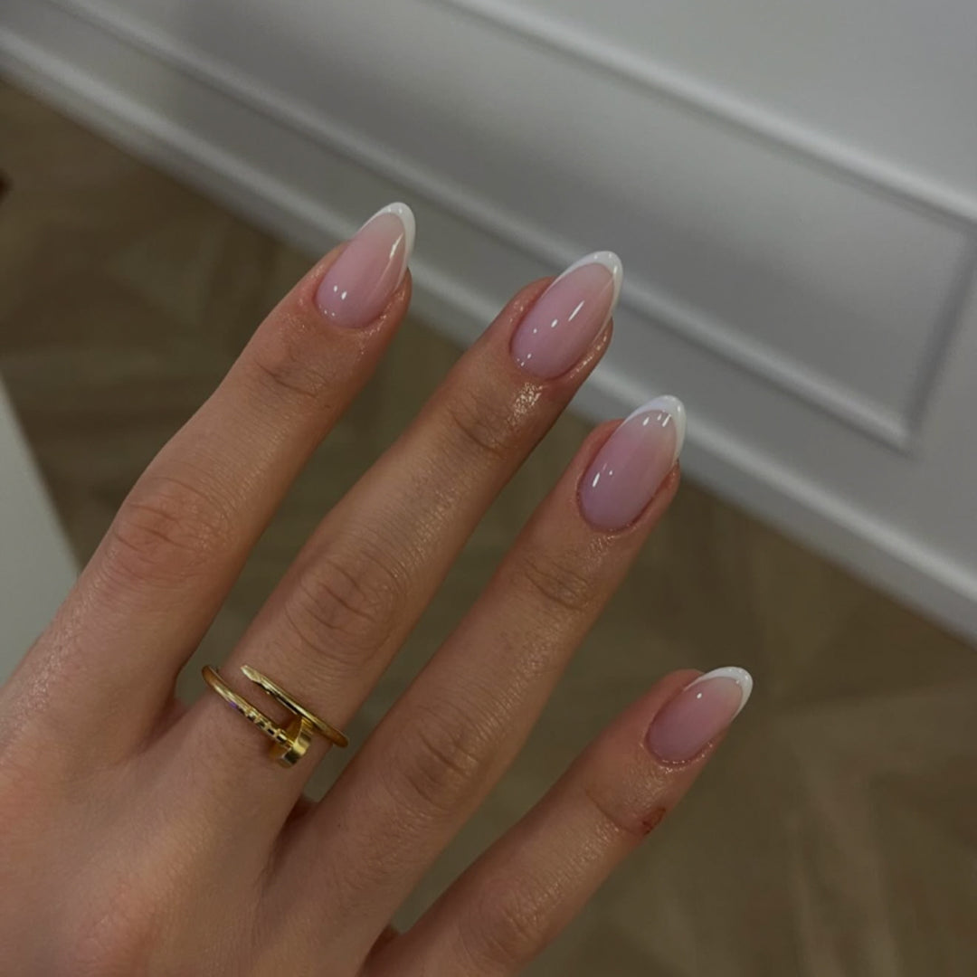 Artful Nail Art with Flower Design and Blue French Tip Bowlift