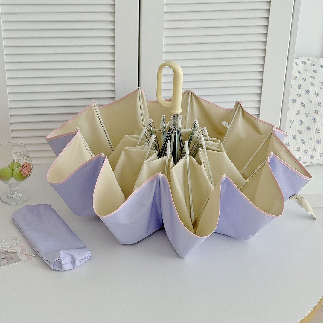 Women's Foldable Umbrella with Innovative Flower Shape Bowlift