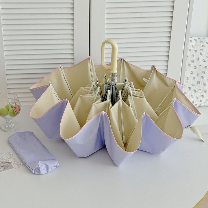 Women's Foldable Umbrella with Innovative Flower Shape Bowlift