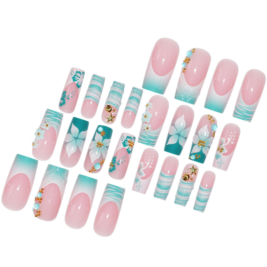 Floral Art Press-On Nails Bowlift