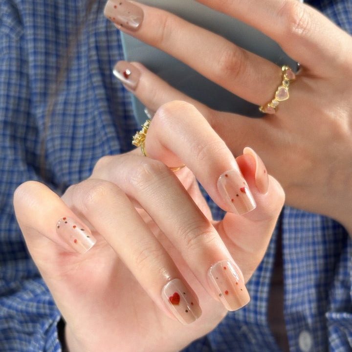Artistic Press-On Nail Set with Floral and Geometric Designs Bowlift