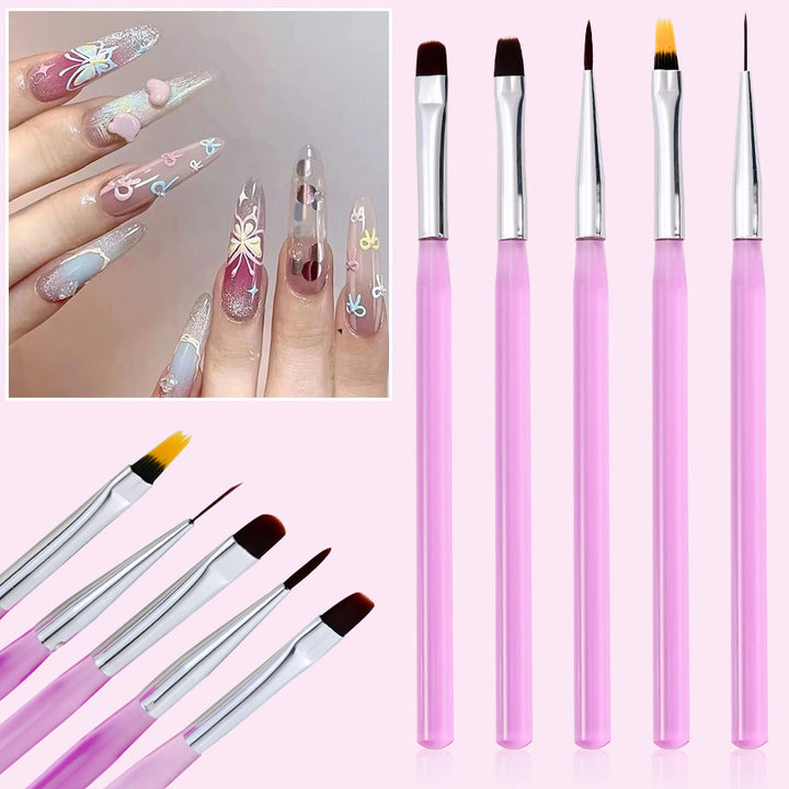 Professional Nail Art Detail Brush Set Bowlift