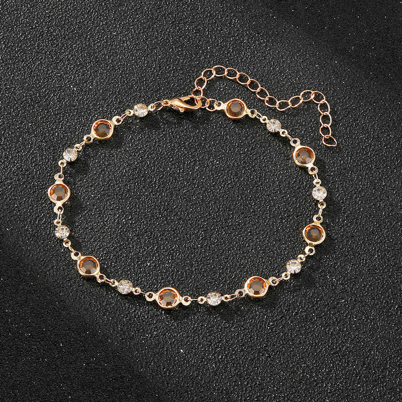 Elegant Rhinestone Chain Anklet Bowlift