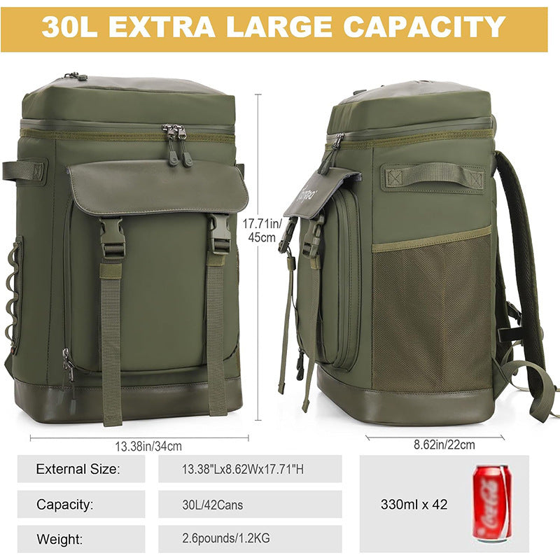 Insulated cooler backpack with side mesh pockets Bowlift