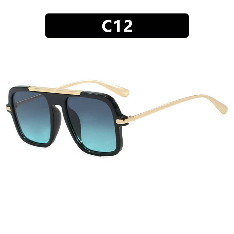 Women's square designer sunglasses with gold accents and protective UV filter Bowlift