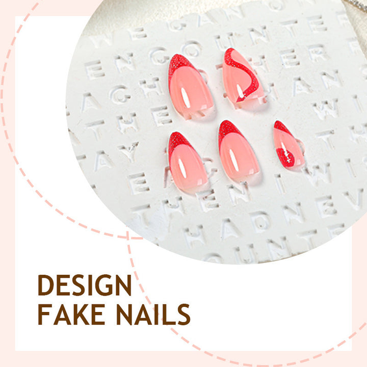 Acrylic nail set with modern tips and glitter accents Bowlift