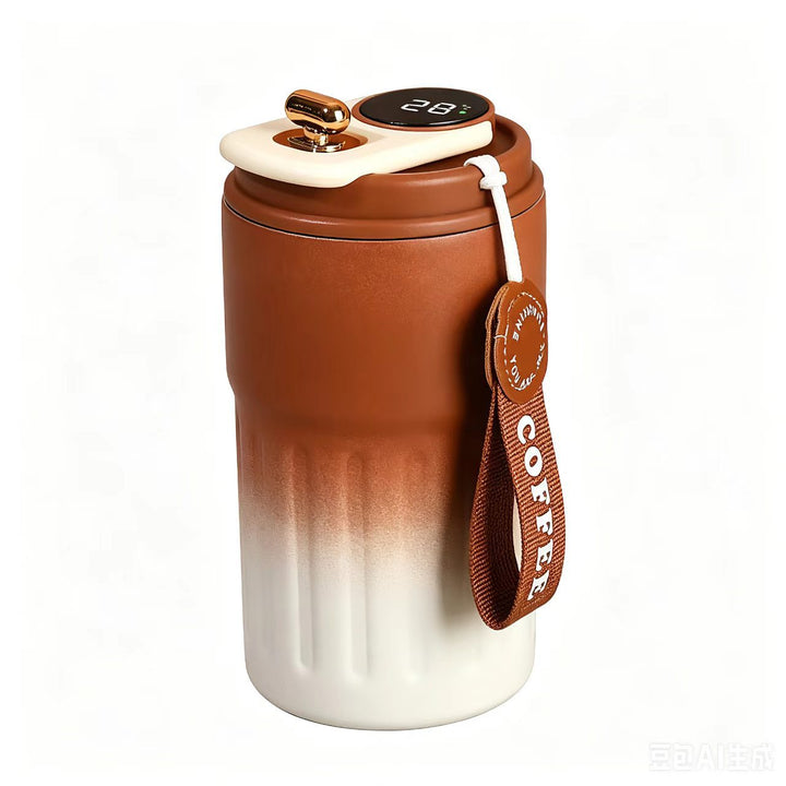Insulated Stainless Steel Travel Coffee Tumbler with Leakproof Lid and Carry Strap Bowlift