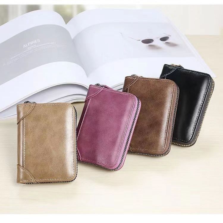 Premium Leather Zippered Wallet Bowlift