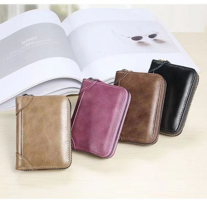 Premium Leather Zippered Wallet Bowlift