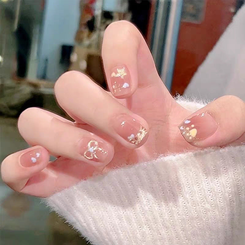 Artistic Almond-Shaped Press-On Nails with Floral Design Bowlift