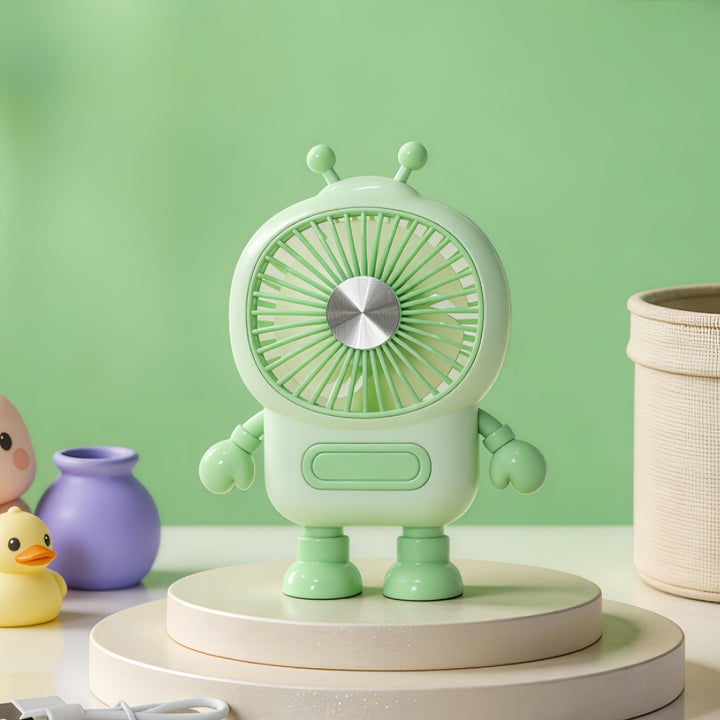 Ladies Portable Robot Fan with USB Charging Function and Flexible Design Bowlift